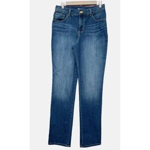 Lee Classic Fit Straight Leg Jeans Womens 6 Medium Blue High Rise Stretch Denim
